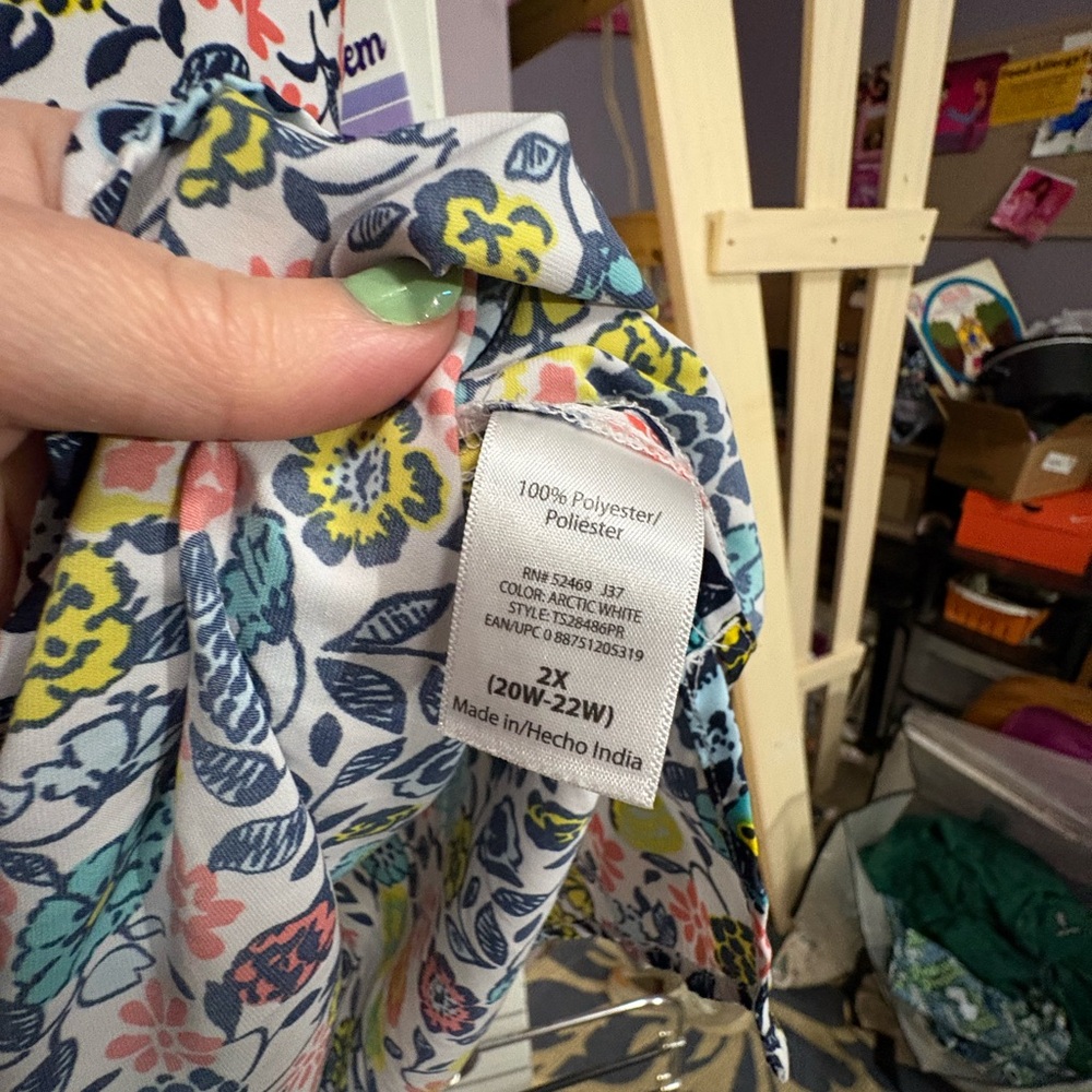 Terra & Sky Multicolor Floral Off-Shoulder Tunic - Picture 3 of 4